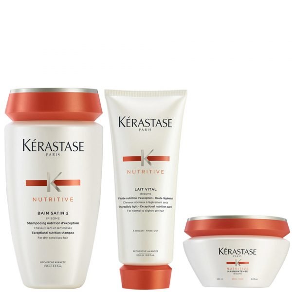 Kérastase Nutritive Bain Satin 2 250 Ml Nutritive Lait Vital And Masquintense Cheveux Epais For Thick Hair 200 Ml