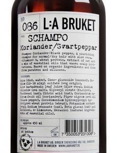 L:A Bruket Nr.86 Shampoo Korianteri/Mustapippuri