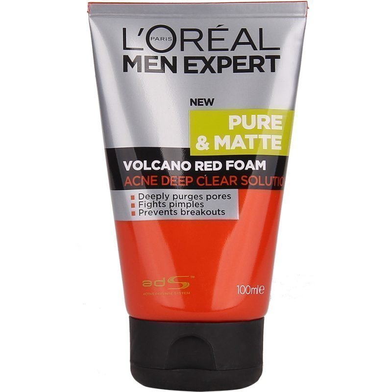 L'Oréal Paris Men Expert Pure & Matte Volcano Red Foam Acne Deep Clear Solution 100ml