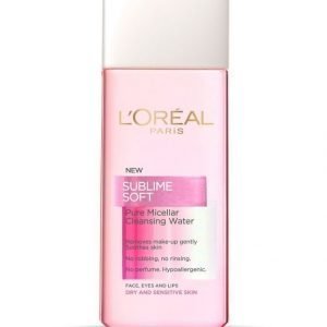 L'Oréal Paris Sublime Soft Pure Micellar Puhdistusvesi Kuivalle Ja Herkälle Iholle 200 ml