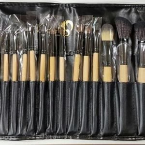 London Pride Soft Leather 24pc Bamboo Brush Set Meikkisivellinsetti