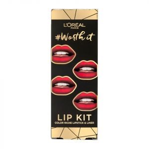 L'oréal Paris Worth It Red Lipstick And Liner Lip Kit