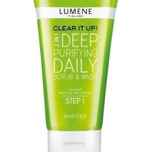 Lumene Clear It Up 2n1 Deep Purifying Daily Scrub & Wash Kuoriva Geelipesu 150 ml