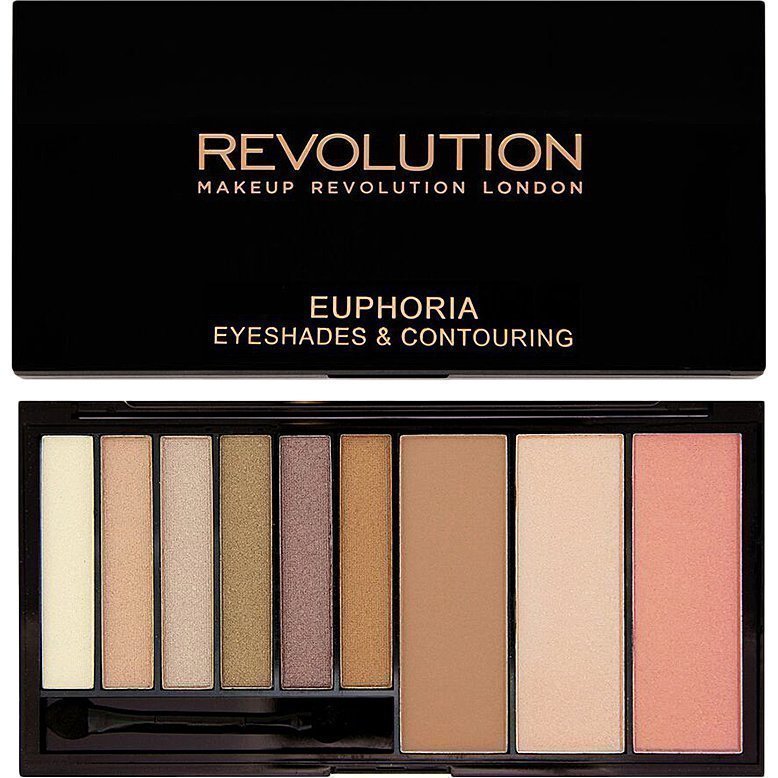 Makeup Revolution Euphoria Palette Bronzed Euphoria Eyeshades & Contouring. 6 Eyeshadows Blush Bronze & Highlighting Powders.