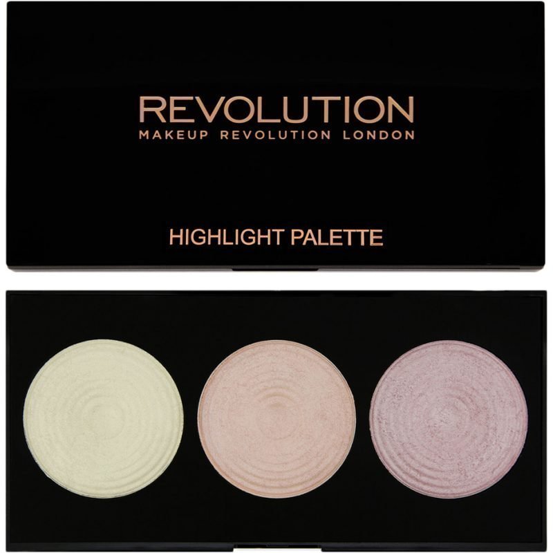 Makeup Revolution Highlighter Palette Highlight 3 Highlighters Powder