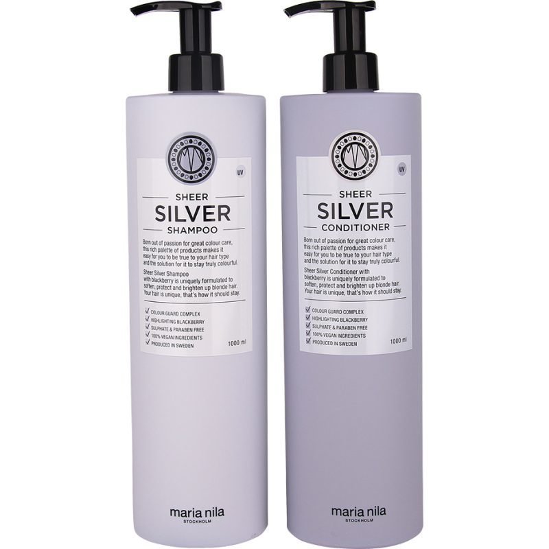 Maria Nila Sheer Silver Duo Shampoo 1000ml Conditioner 1000ml