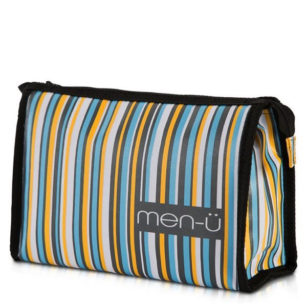 Men-Ü Stripes Toiletry Bag – Grey / Blue / Yellow