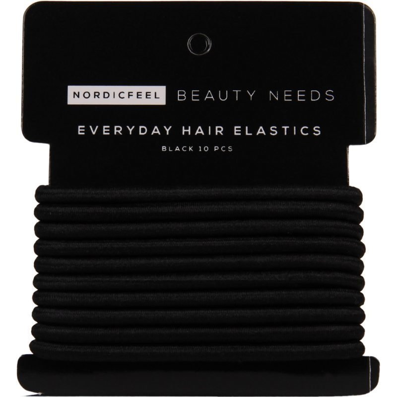 NordicFeel Beauty Needs Everyday Hair Elastics Black 10 Pcs