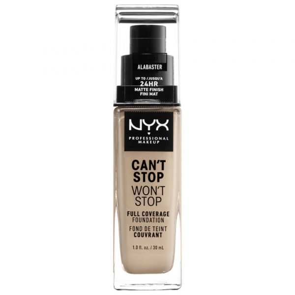 Nyx Professional Makeup Can't Stop Won't Stop 24 Hour Foundation Various Shades Alabaster
