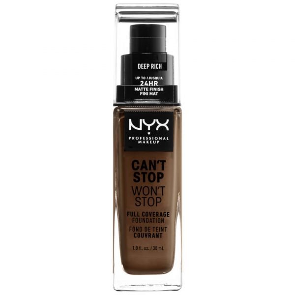 Nyx Professional Makeup Can't Stop Won't Stop 24 Hour Foundation Various Shades Deep Rich