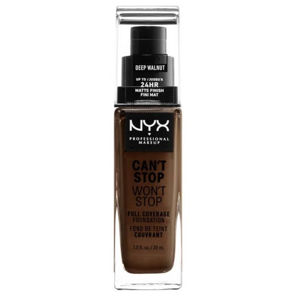 Nyx Professional Makeup Can't Stop Won't Stop 24 Hour Foundation Various Shades Deep Walnut