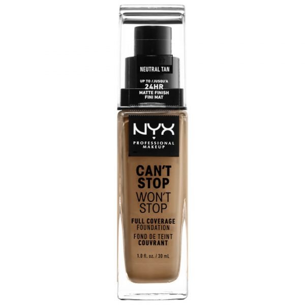Nyx Professional Makeup Can't Stop Won't Stop 24 Hour Foundation Various Shades Neutral Tan