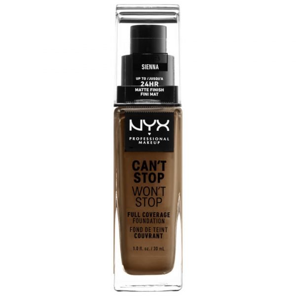 Nyx Professional Makeup Can't Stop Won't Stop 24 Hour Foundation Various Shades Sienna