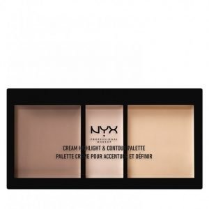 Nyx Professional Makeup Cream Highlight And Contour Palette Korostusväripaletti Light