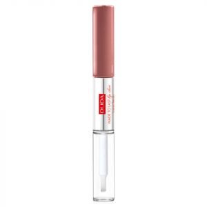 Pupa Made To Last Waterproof Lip Duo Liquid Lip Colour And Top Coat Natural Brown 4 Ml