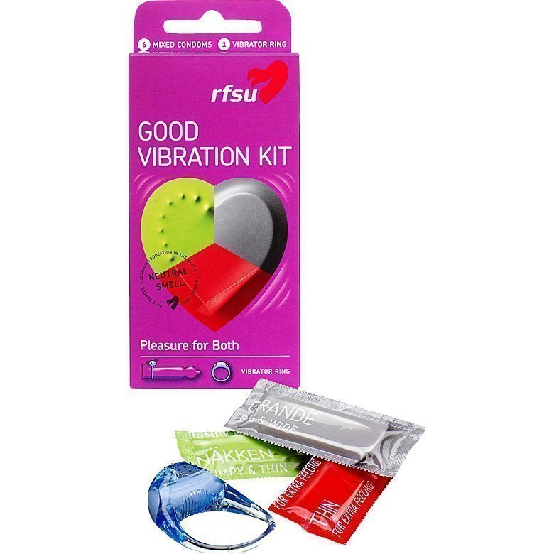 RFSU Good Vibration Kit 6 Mixed Condoms 1 Vibrator Ring