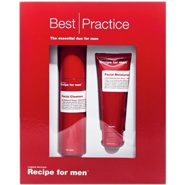 Recipe for men Best Practice Gift Box Facial Moisturizer 75ml Facial Clenaser 100ml