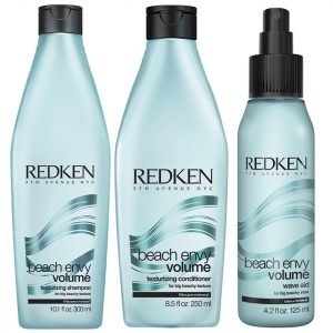 Redken Beach Envy Volume Texturizing Shampoo 300 Ml & Texturizing Conditioner 250 Ml & Volume Wave Aid 125 Ml