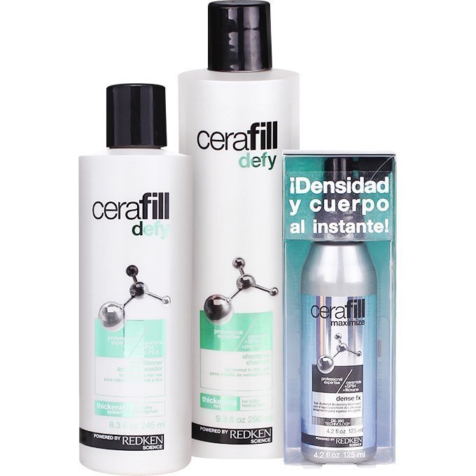 Redken Cerafill Defy Trio Conditioner (Normal/Thin Hair) 245ml Shampoo (Normal/Thin Hair) 290ml Dense Fx Treatment 125ml