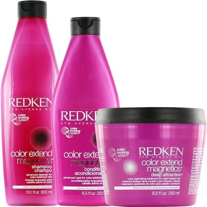Redken Color Extend Magnetics Trio Shampoo 300ml Conditioner 250ml Mask 250ml