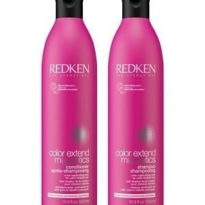 Redken Color Extend Shampoo Ja Hoitoaine 500 + 500 ml Jättikoko