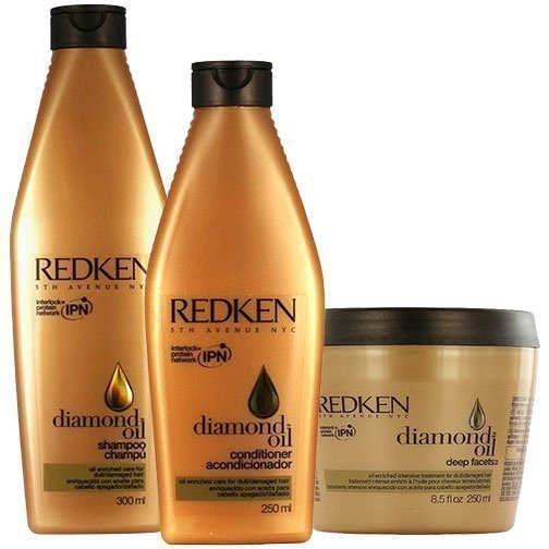 Redken Diamond Oil Trio Shampoo 300ml Conditioner 250ml Mask 250ml