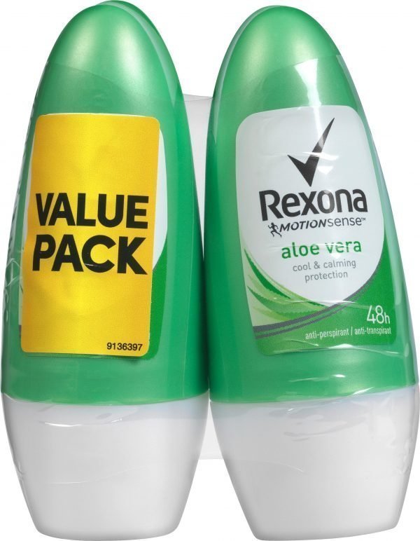 Rexona Aloe Vera 50 Ml Antiperspirantti Roll-On 2 Kpl