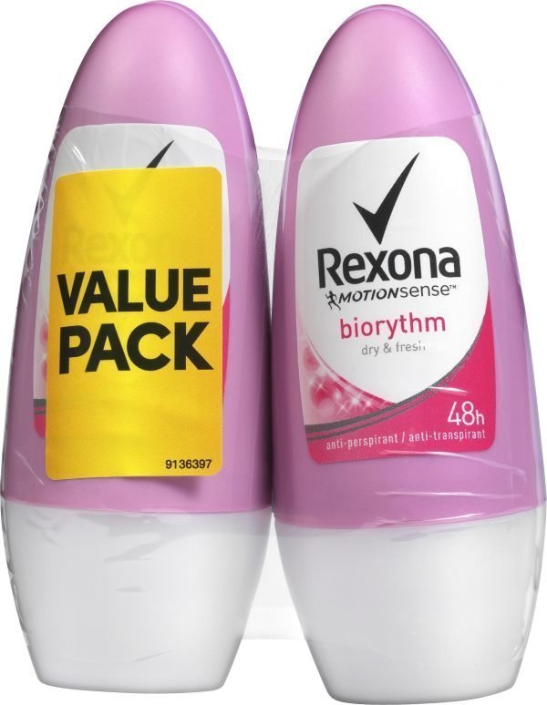 Rexona Biorhytm 50 Ml Antiperspirantti Roll-On 2 Kpl