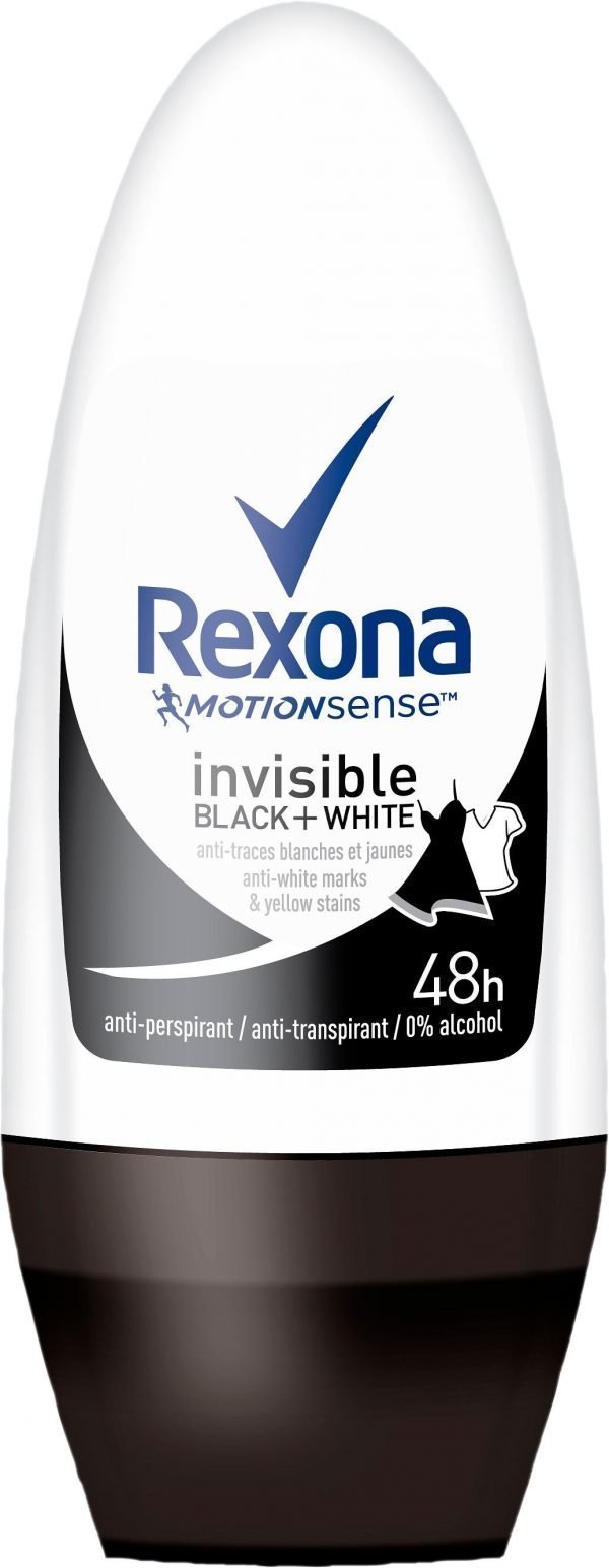 Rexona Invisible Black & White 50 Ml Roll-On Antiperspirantti