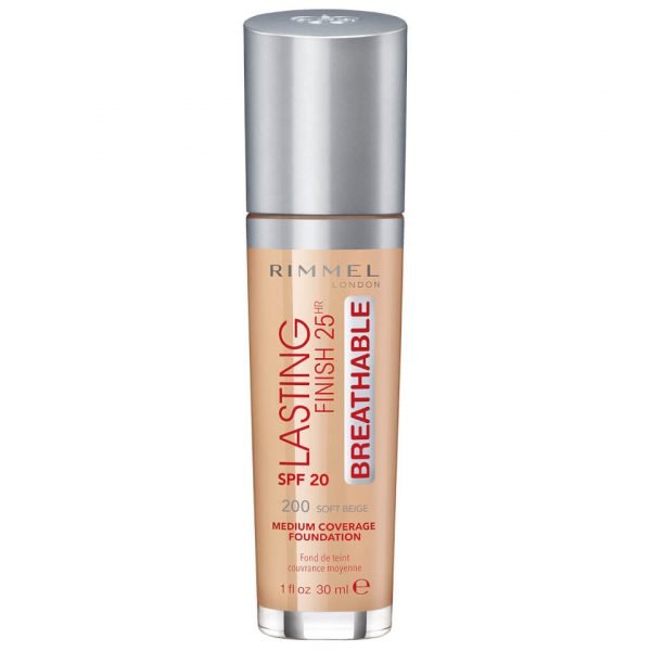 Rimmel Lasting Finish Breathable Foundation 30 Ml Various Shades Soft Beige