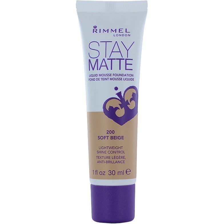 Rimmel Stay Matte Liquid Mousse Foundation 200 Soft Beige 30ml