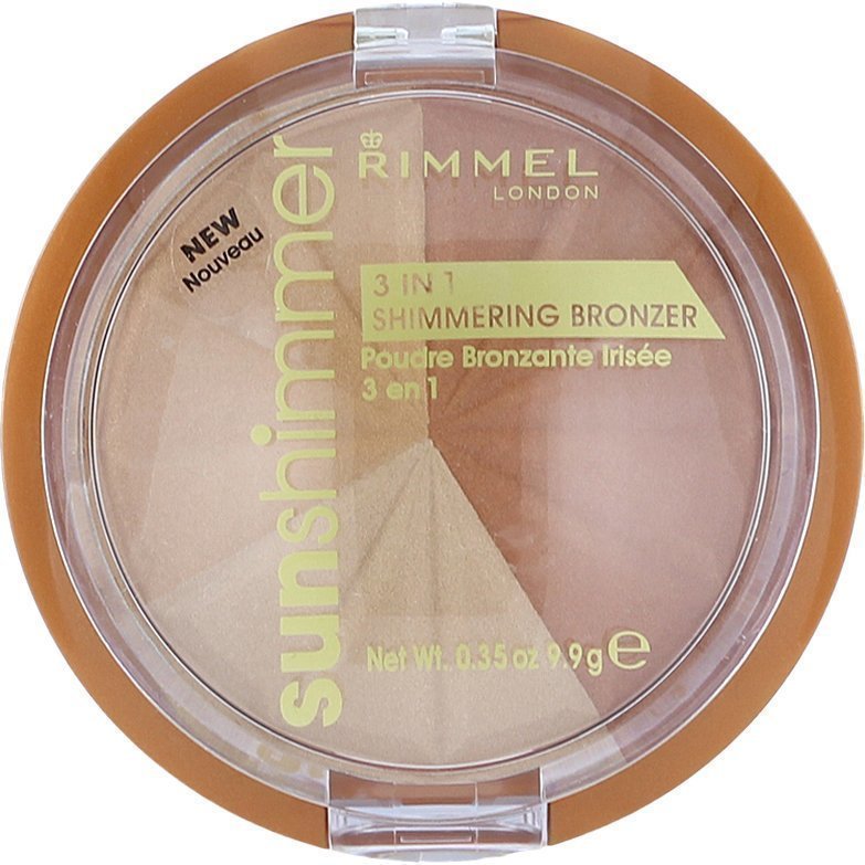 Rimmel Sun Shimmer 3 In 1 Shimmering Bronzer 001 Gold Princess 9