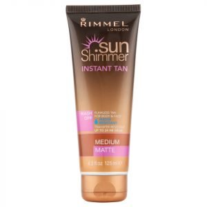 Rimmel Sunshimmer Water Resistant Wash Off Instant Tan Matte 125 Ml Medium Matte