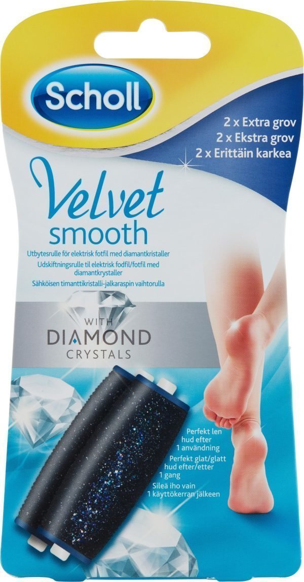 Scholl Velvet Smooth Diamond Extra Karkea Täyttöpakkaus 2 Kpl