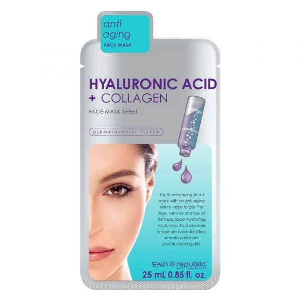 Skin Republic Hyaluronic Acid + Collagen Face Sheet Mask 25 Ml