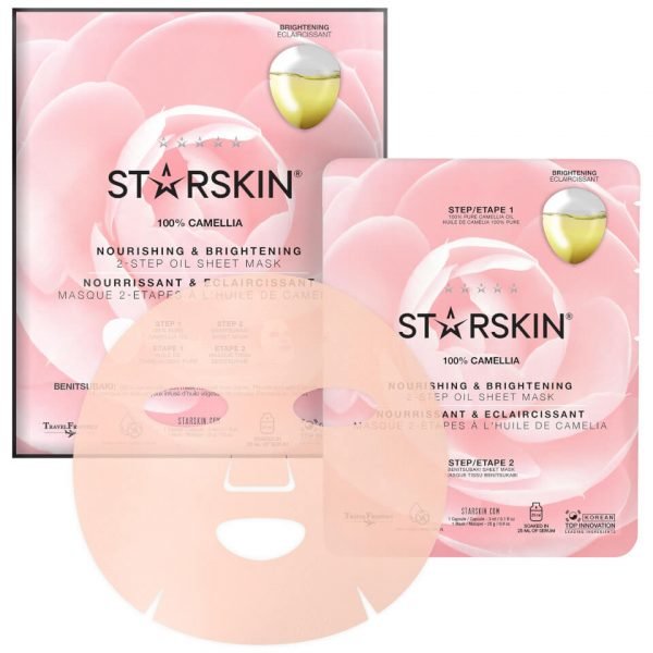 Starskin 100% Camellia 2-Step Oil Sheet Mask Nourishing And Brightening