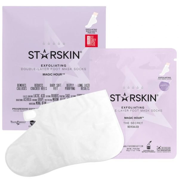 Starskin Magic Hour™ Exfoliating Double-Layer Foot Mask Socks