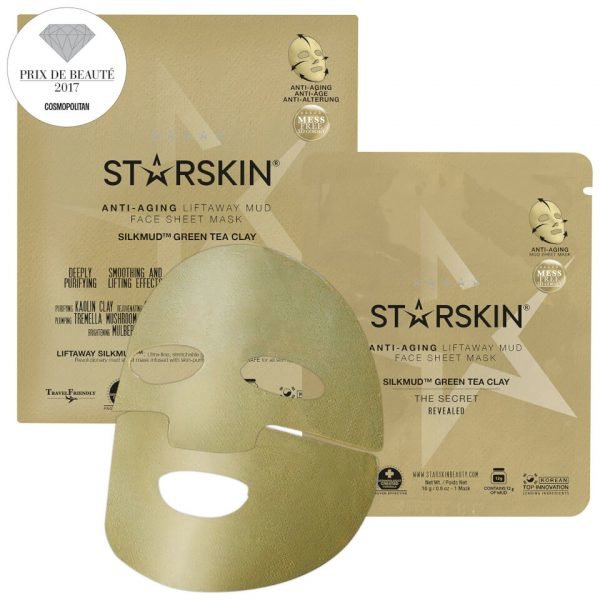 Starskin Silkmud™ Green Tea Clay Anti-Aging Liftaway Mud Face Sheet Mask