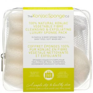 The Konjac Sponge Company 100% Pure Deluxe Travel Pack Duo