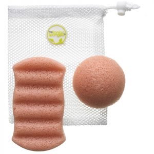 The Konjac Sponge Company Deluxe Travel Pack Duo With French Pink Clay