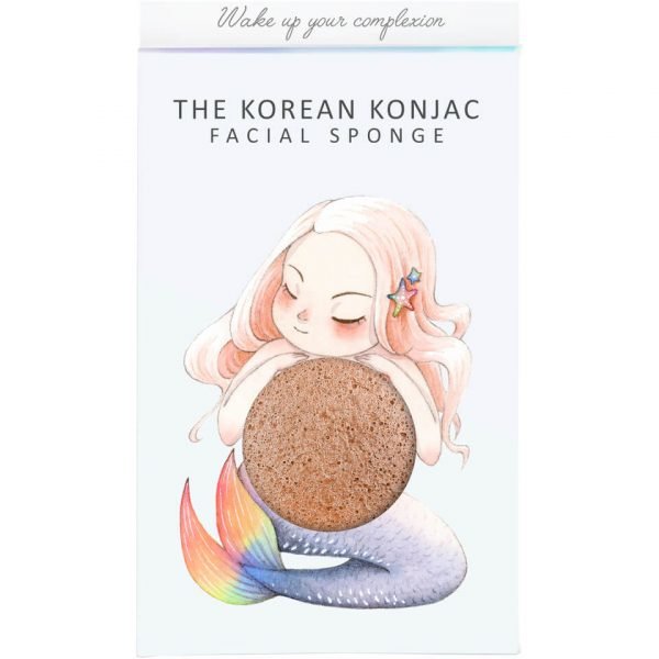 The Konjac Sponge Company Mythical Mermaid Konjac Sponge Box And Hook Pink Clay 30 G