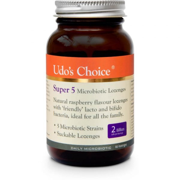 Udo's Choice Super 5 Microbiotics 60 Lozenges