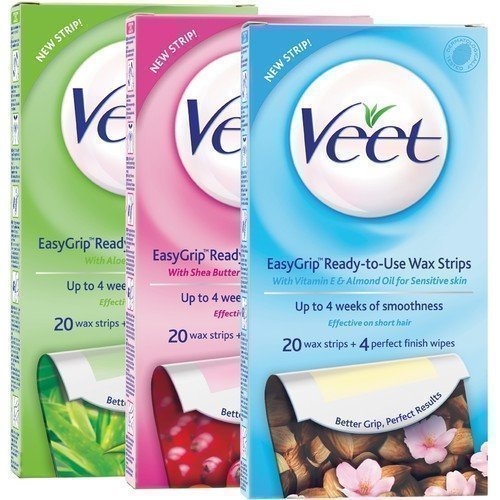 Veet EasyGrip Ready-to-Use Wax Strips Shea Butter & Berry