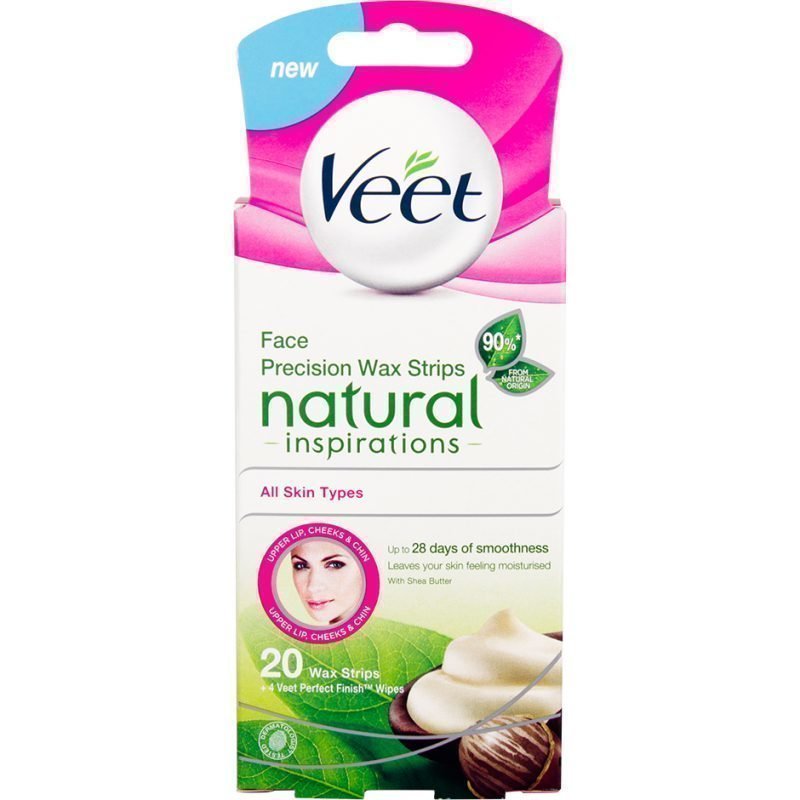 Veet Face Precision Wax Strips Natural Inspirations All Skin Types 20  Wax Strips