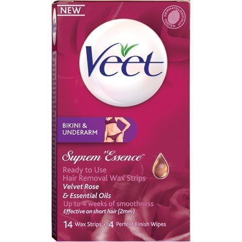 Veet Ready-to-Use Suprem Essence Wax Strips for Bikini & Underarm