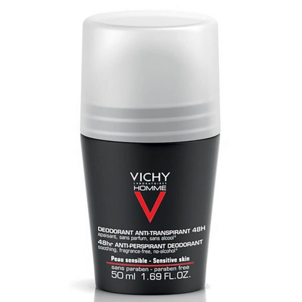 Vichy Homme Men's Deodorant For Sensitive Skin Roll-On 50 Ml