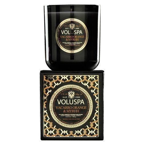 Voluspa Apricot & Coconut Wax Blend Perfumed Candle Vacarro Orange & Myrphh