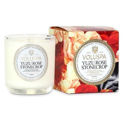 Voluspa Coconut Wax Blend Perfumed Candle Yuzu Rose Stonecrop 85 g