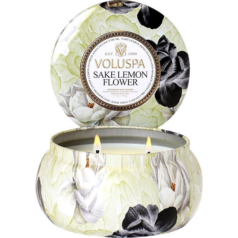 Voluspa Sake Lemon FlowerWick Maison Metallo Candle 312g