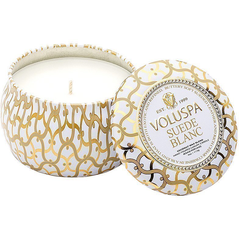 Voluspa Suede Blanc Decorative Tin Candle 99g